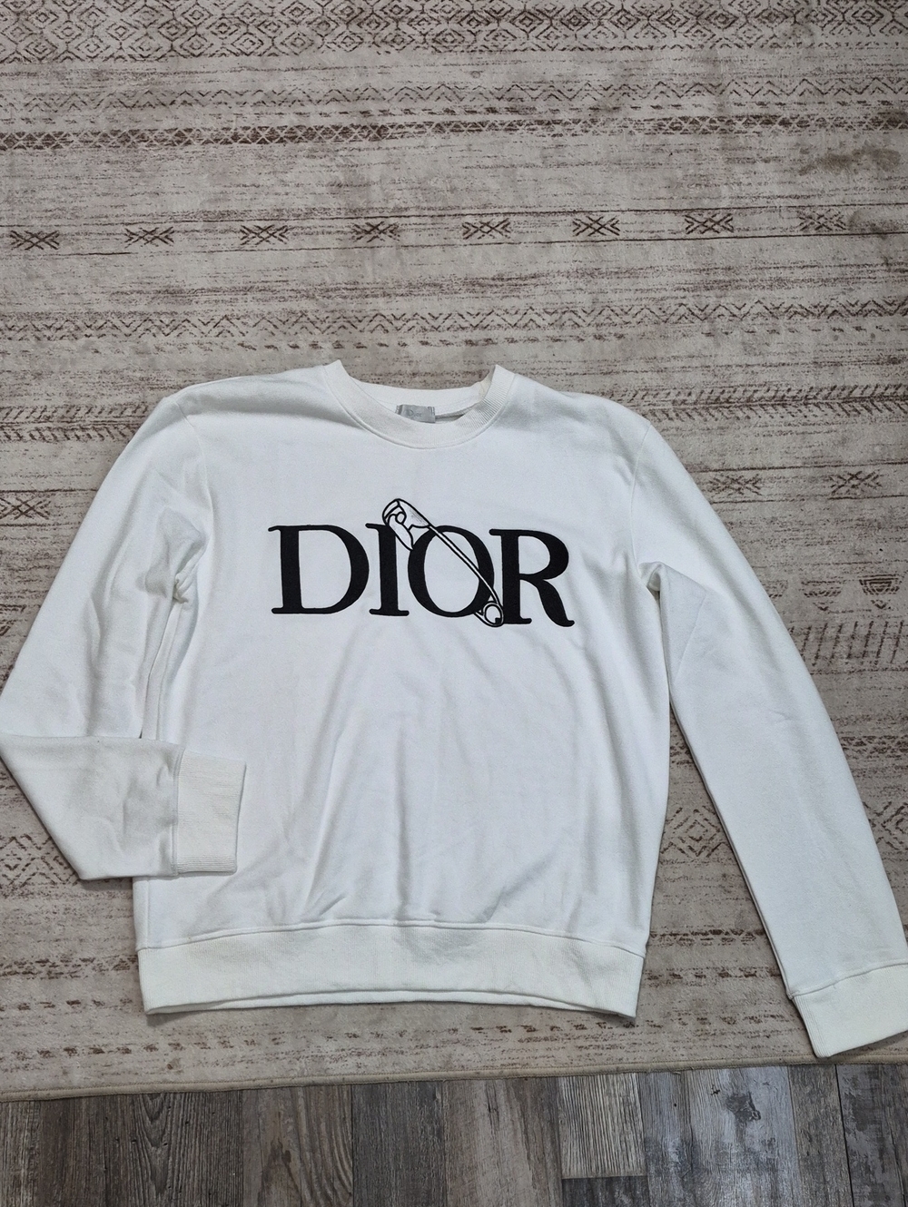 Dior White Crewneck with Black Logo